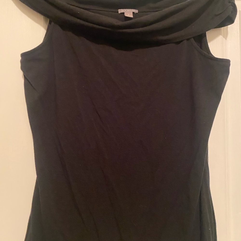 Ann Taylor Black Jersey Top Sz  M